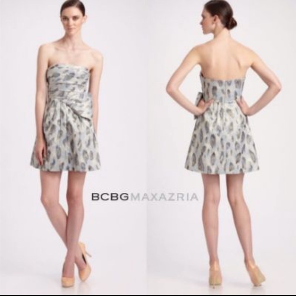 NWOT BCBG MAXAZRIA "BLUE HAZE” Strapless Dress. 8